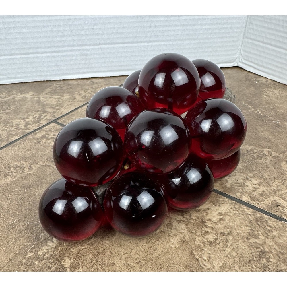 Vintage Lucite Grapes Large Purple Pink Cluster MCM/Retro Driftwood Big